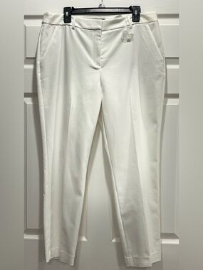 Express Columnist High Waisted Knit Ankle Pants White Women's 14R Spring Summer